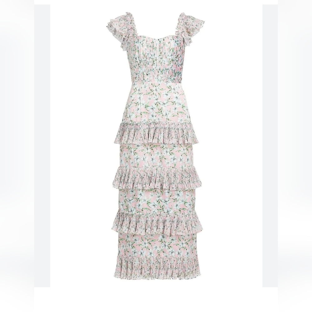 Nwt Amur Grady combo pleated dress size 4 - Picture 3 of 17
